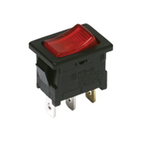 C&K Components Rocker Switch, Spst, On-Off, Latched, Quick Connect Terminal, Rocker Actuator, Panel Mount DA102J12S215HQF